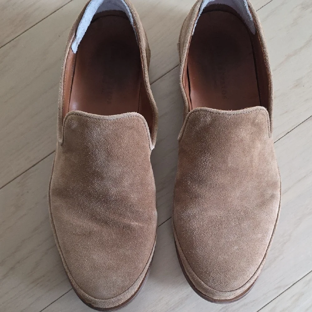 John Varvatos Men's Suede Loafers in Light Brown - Picture 3 of 6